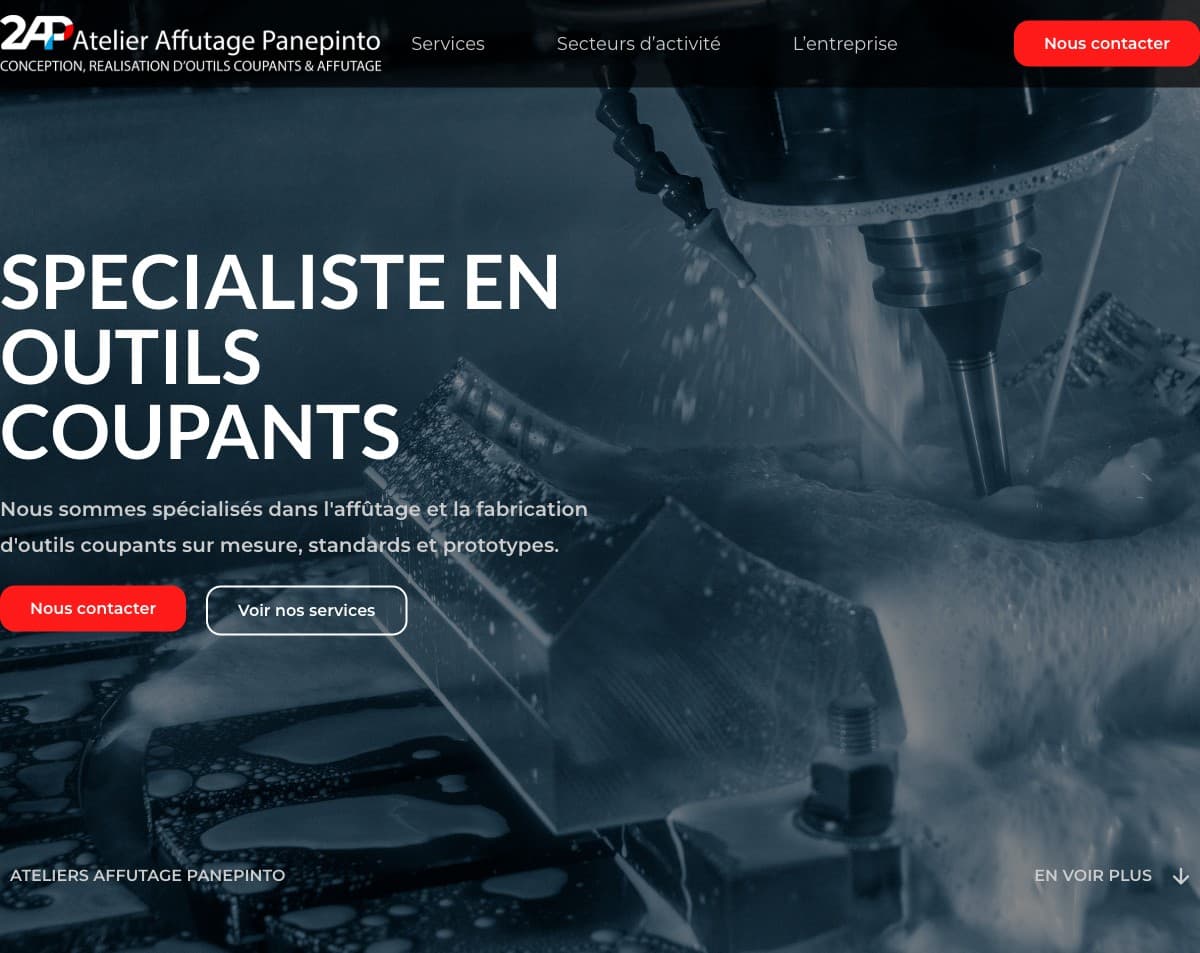 Aperçu du site 2AP - Atelier Affutage Panepinto
