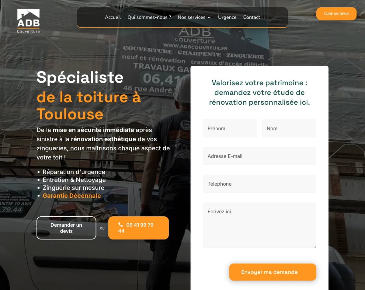 Aperçu du site ADB Couverture