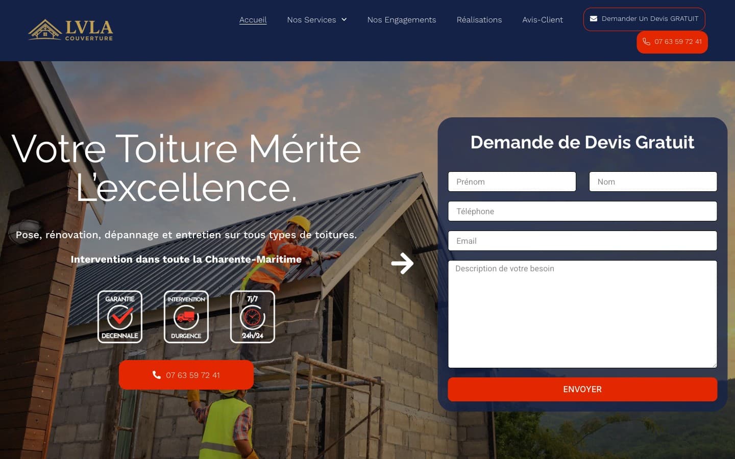 Aperçu du site LVLA Couverture